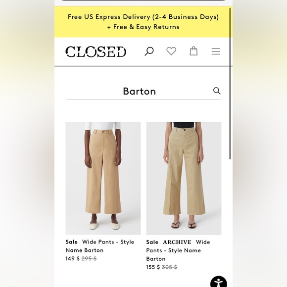 CLOSED WIDE PANTS | WOMENS SIZE 31-27 NEW NEVER WORN - Picture 5 of 11